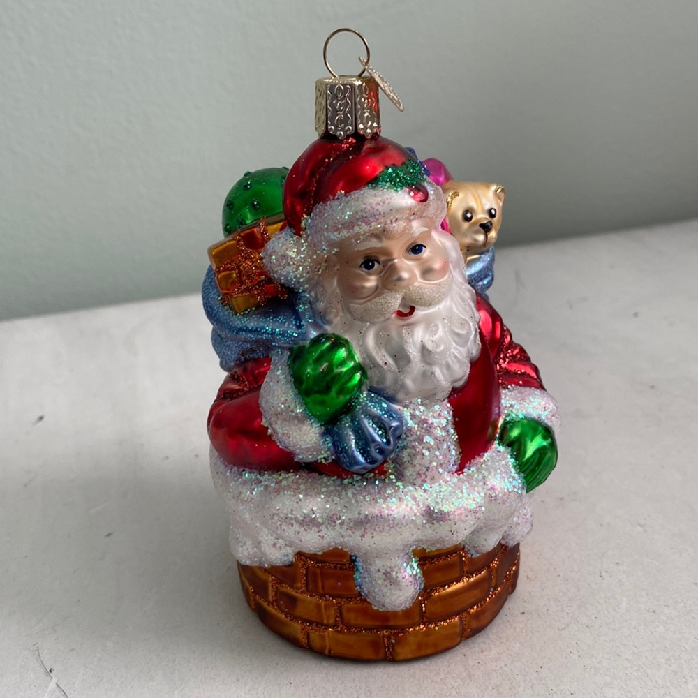 OWC Old World Christmas Down the Chimney Santa ornament